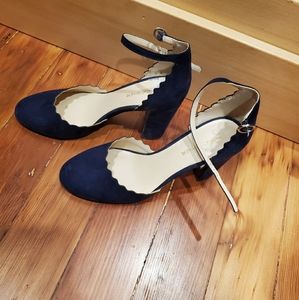 Marc Fisher Navy Blue Scalloped Heels